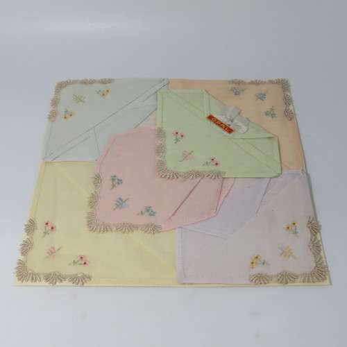 Ladies `Opal` embroidered handkerchiefs from 1964 in original box