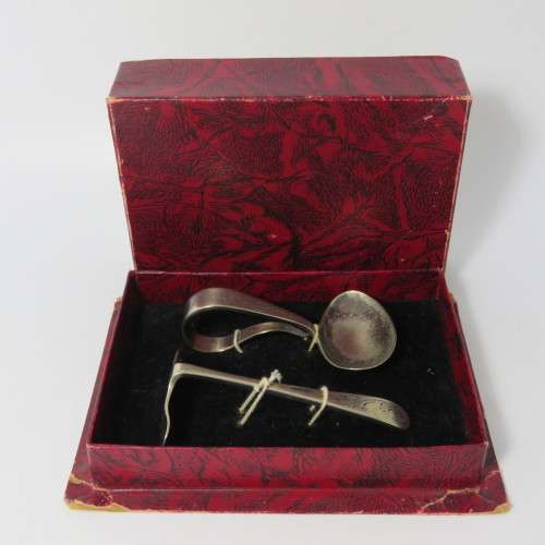 Antique Silver Plated child serving set