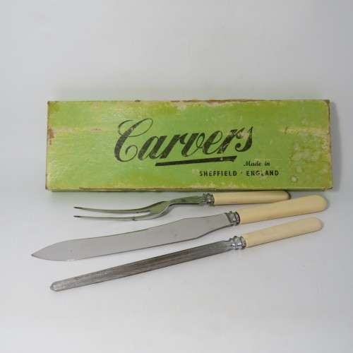 Vintage Sheffield carving set