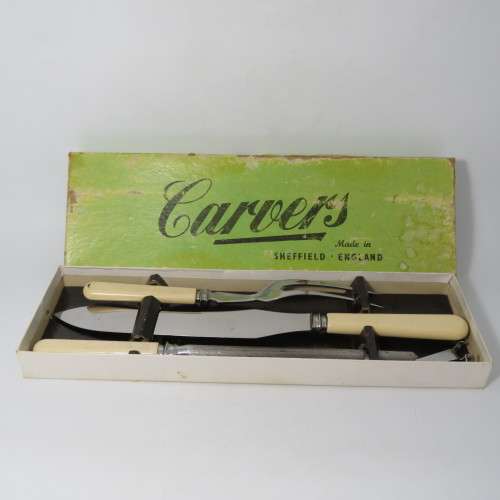 Vintage Sheffield carving set