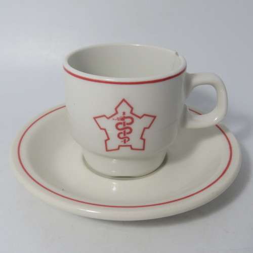 SA Medical Corps cup and saucer - damaged cup