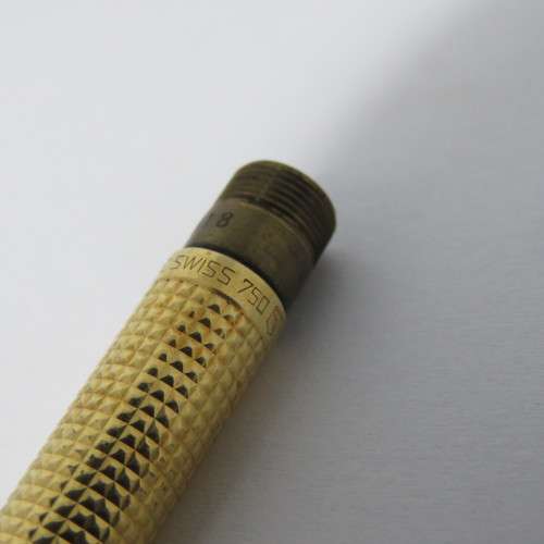 Vintage Madison Caran D`ache Swiss 18kt gold body ballpoint pen - serial 048818 - needs inner refill