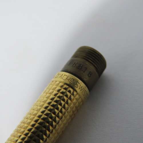 Vintage Madison Caran D`ache Swiss 18kt gold body ballpoint pen - serial 048818 - needs inner refill