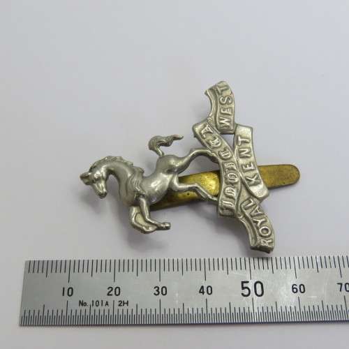 Royal West Kent cap badge with slide - WW1