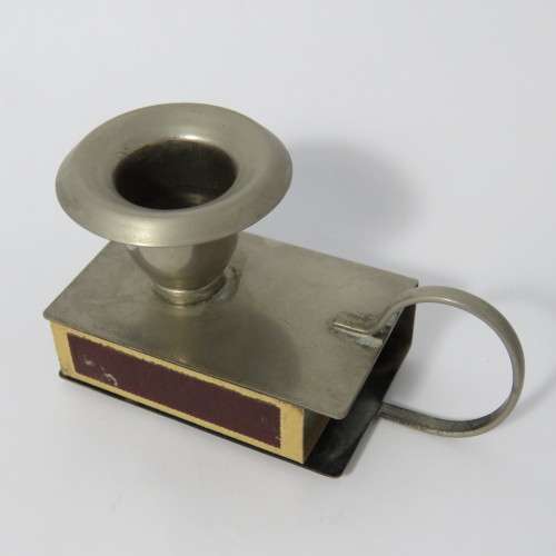 Vintage matchbox and candle holder
