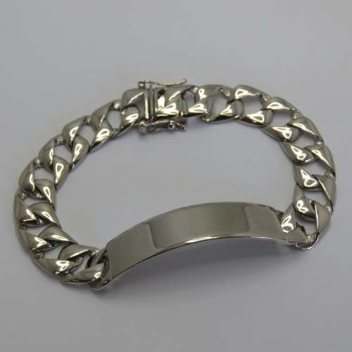 Costume silver look-alike ID bracelet