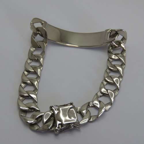 Costume silver look-alike ID bracelet