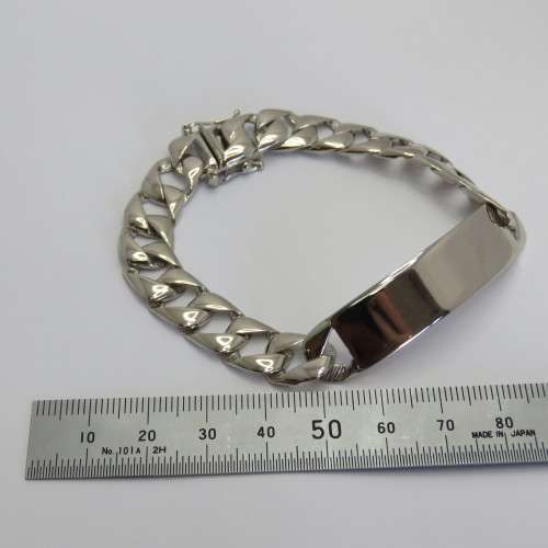 Costume silver look-alike ID bracelet