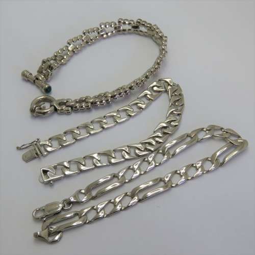 Costume lot of 3 silver look-alike bracelets - Never worn