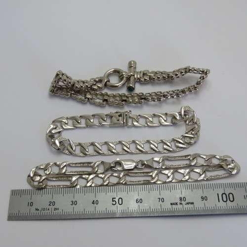Costume lot of 3 silver look-alike bracelets - Never worn