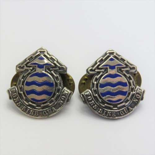 Pair of SADF Ordnance services corps collar badges