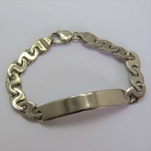 Costume silver look-alike ID bracelet