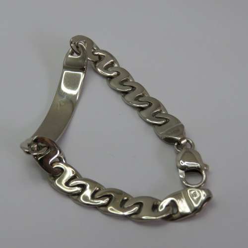 Costume silver look-alike ID bracelet