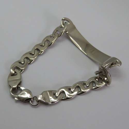 Costume silver look-alike ID bracelet