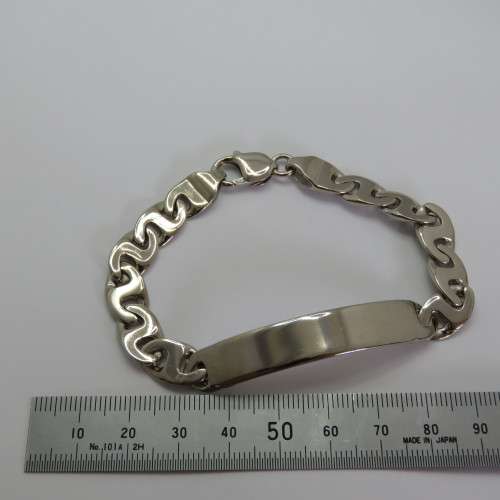 Costume silver look-alike ID bracelet
