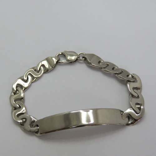 Costume silver look-alike ID bracelet