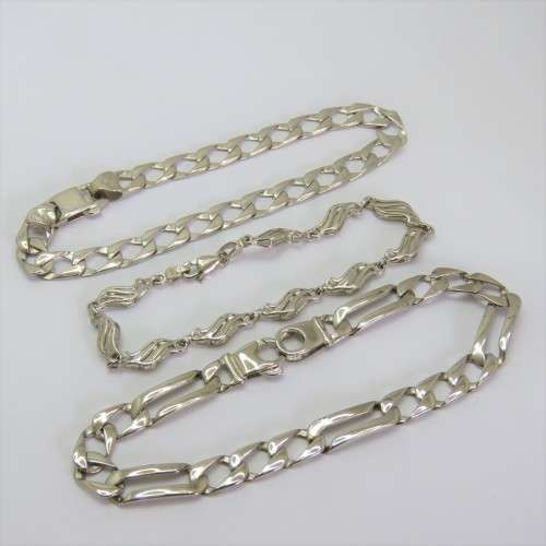 Costume lot of 3 silver look-alike bracelets - Never worn