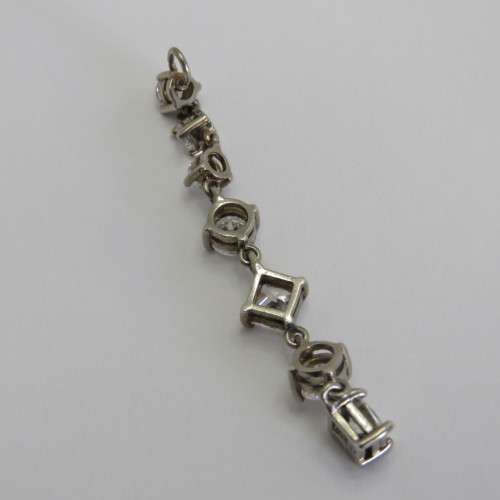 Cubic Zirconia pendant set in sterling silver