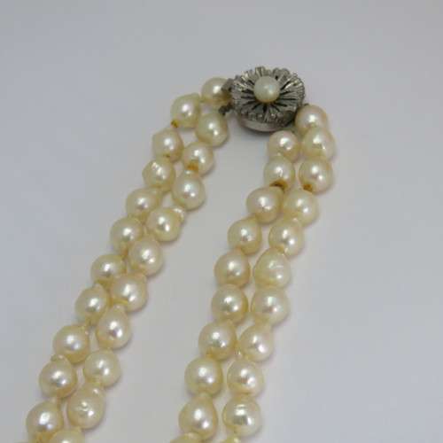 Double string of genuine pearls - 90 + pearls  - At R5 per pearl - Length 23 cm