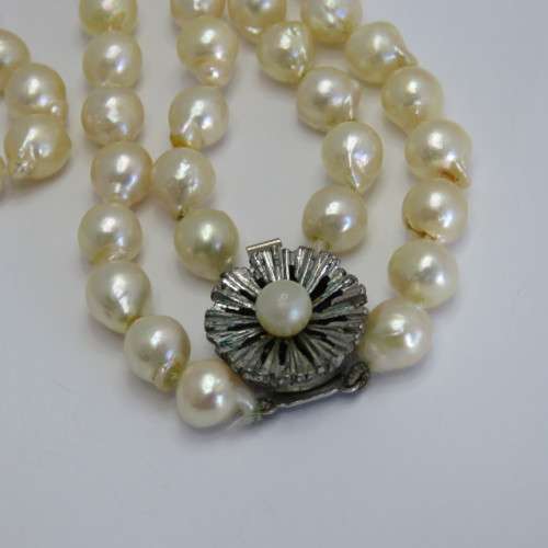 Double string of genuine pearls - 90 + pearls  - At R5 per pearl - Length 23 cm