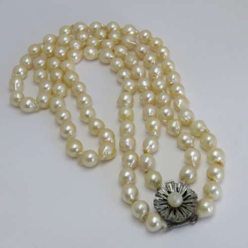 Double string of genuine pearls - 90 + pearls  - At R5 per pearl - Length 23 cm
