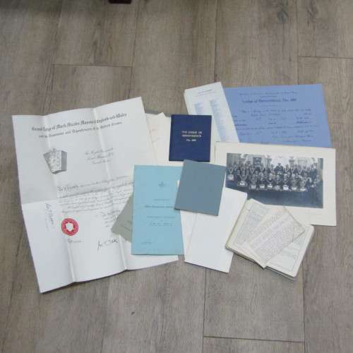 Complete Freemasons kit of Peter John Fletcher - including 5 Jewels and case