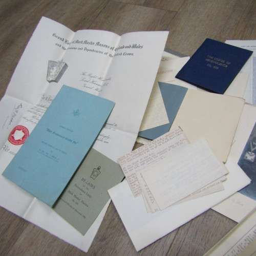 Complete Freemasons kit of Peter John Fletcher - including 5 Jewels and case