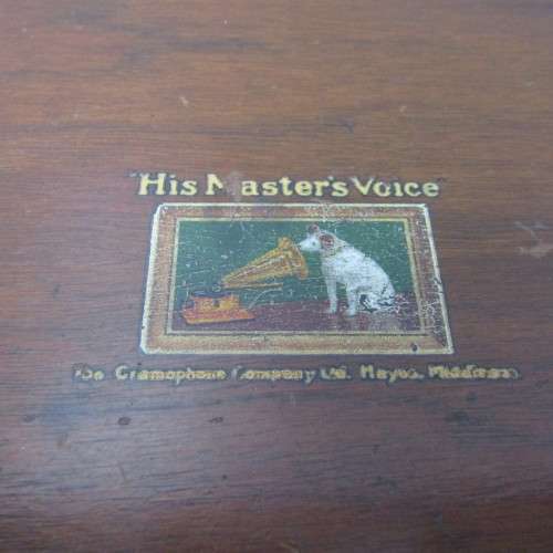 Vintage 1930`s His Masters Voice valve radio - working - 51 x 32 x 35cm