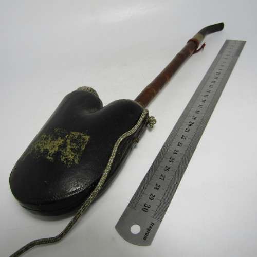 Antique Austrian meerschaum pipe with Silver lid dated 1858 - in case