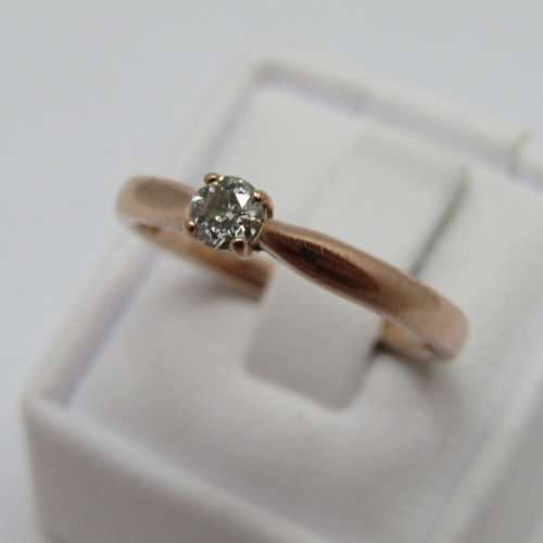 Browns 9kt Rose Gold diamond ring - diamond size appr 0.15ct - weighs 2.3g - size M/6
