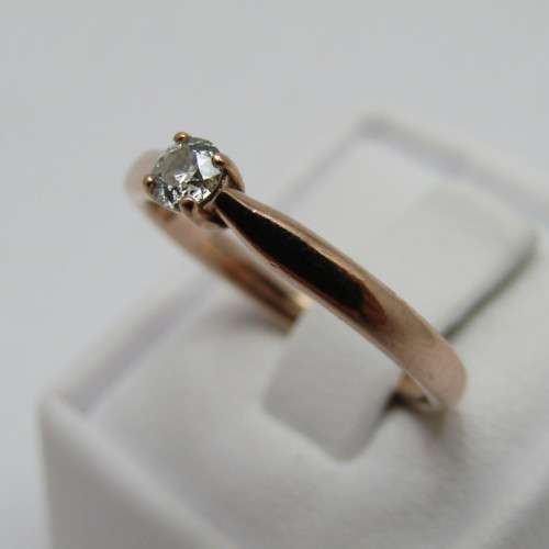 Browns 9kt Rose Gold diamond ring - diamond size appr 0.15ct - weighs 2.3g - size M/6