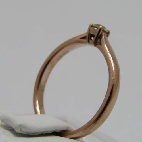 Browns 9kt Rose Gold diamond ring - diamond size appr 0.15ct - weighs 2.3g - size M/6