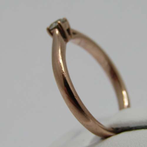 Browns 9kt Rose Gold diamond ring - diamond size appr 0.15ct - weighs 2.3g - size M/6
