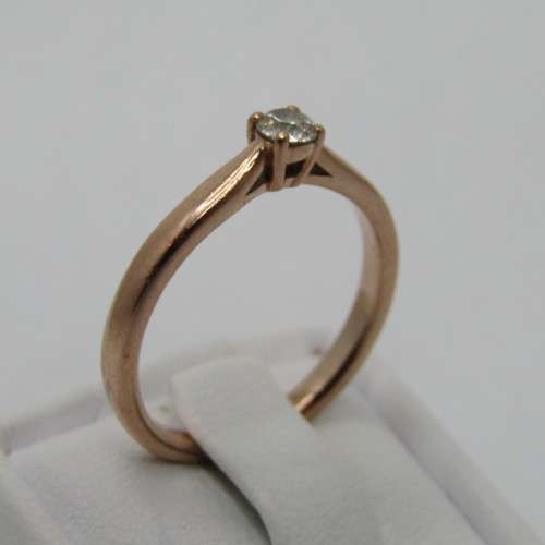 Browns 9kt Rose Gold diamond ring - diamond size appr 0.15ct - weighs 2.3g - size M/6