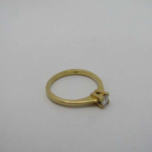 18kt ring with 0.21ct diamond - color I/J - clarity VS/SI - weighs 2.7g - size M/6