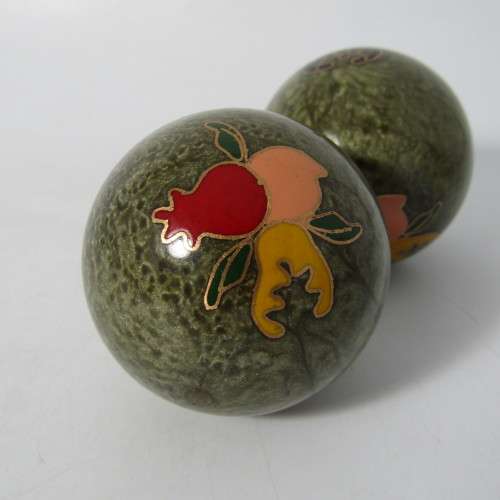 Pair of Vintage Chinese musical baoding stress balls