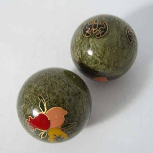 Pair of Vintage Chinese musical baoding stress balls