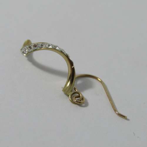 9kt Gold Spiral earrings with cubic zirconia`s - weighs 0.6g