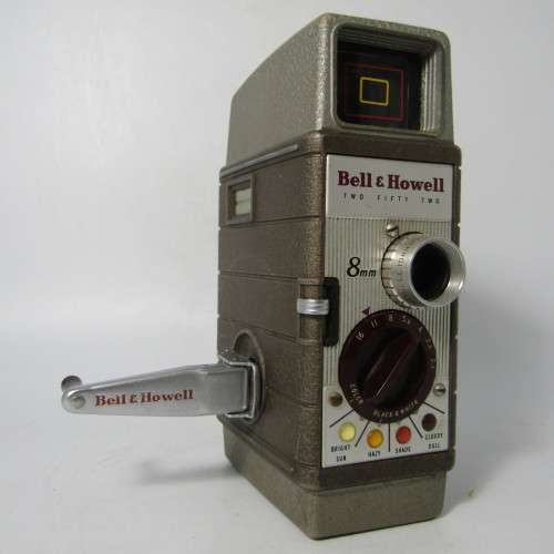 Vintage Bell and Howell 252 8mm movie camera in pouch - damaged