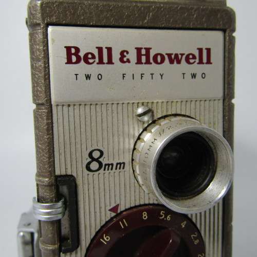 Vintage Bell and Howell 252 8mm movie camera in pouch - damaged
