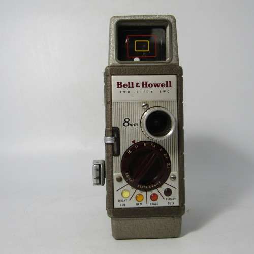 Vintage Bell and Howell 252 8mm movie camera in pouch - damaged