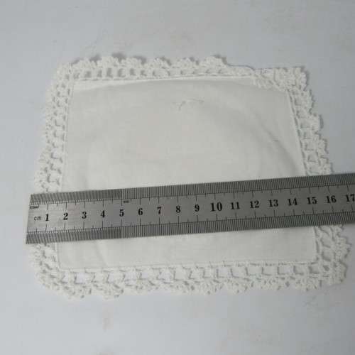 LOT OF 12 HAND MADE EMBROIDERY 15 X 15CM GLASS PLACEMATS - BRAND NEW BUT VINTAGE