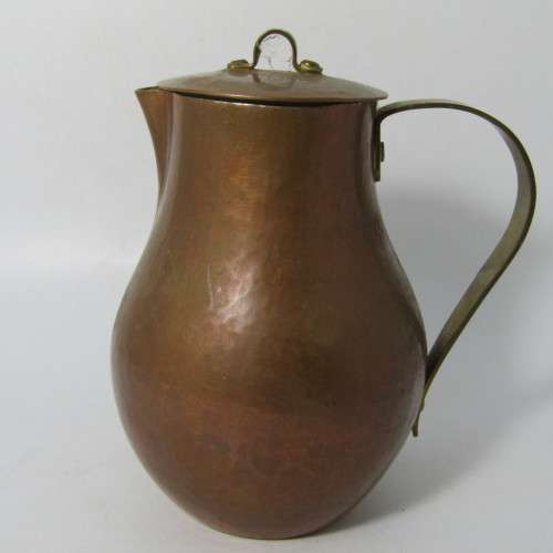 Vintage Meersburg copper pitcher with lid 15cm