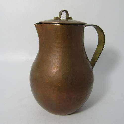 Vintage Meersburg copper pitcher with lid 15cm
