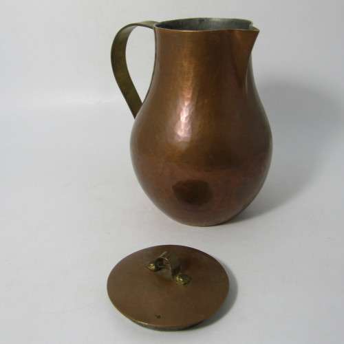 Vintage Meersburg copper pitcher with lid 15cm