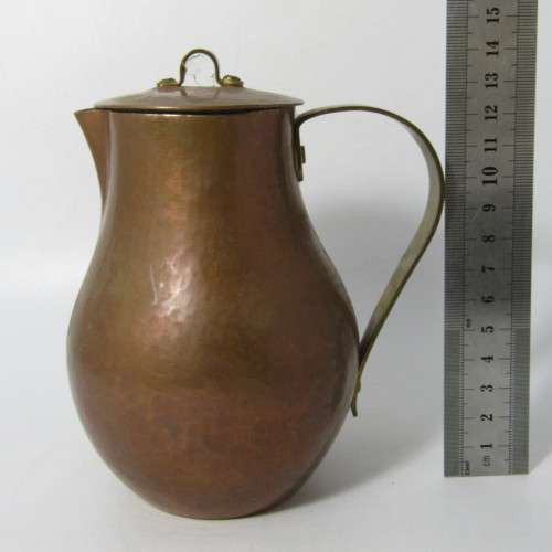 Vintage Meersburg copper pitcher with lid 15cm