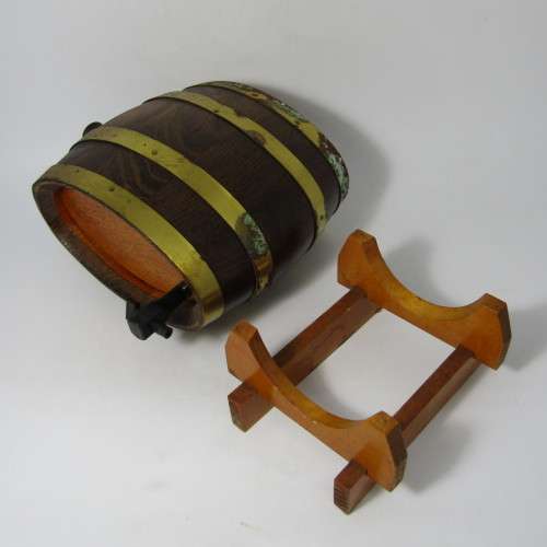 Vintage Oval wine barrel with plastic tap