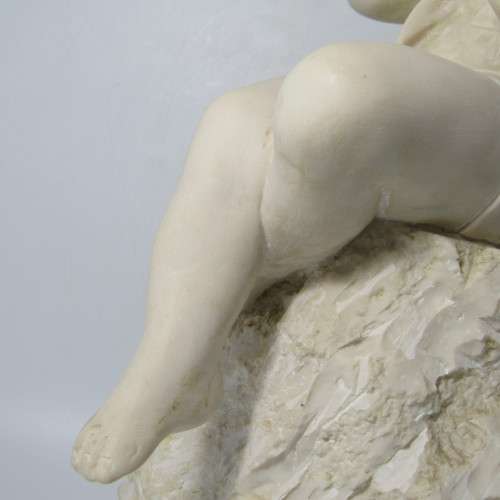 Vintage The Shy Girl poly-resin figurine sculpture - by C. Gounaris 1972
