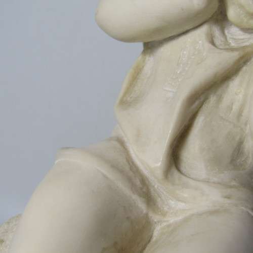 Vintage The Shy Girl poly-resin figurine sculpture - by C. Gounaris 1972
