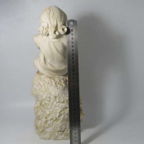Vintage The Shy Girl poly-resin figurine sculpture - by C. Gounaris 1972
